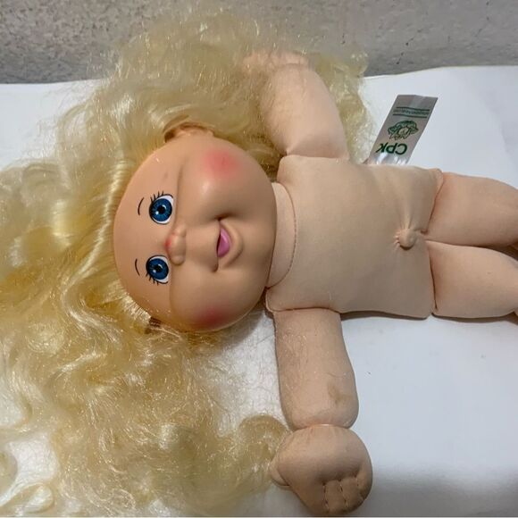 Cabbage Patch Kid Doll Long Blonde Hair Green Eyes Clean - Picture 10 of 12